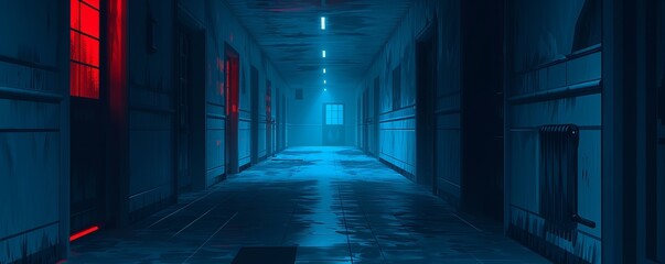 A paranormal scene set in an abandoned asylum, where the echoes of tortured souls linger in the shadows, haunting all who dare to enter.   illustration.