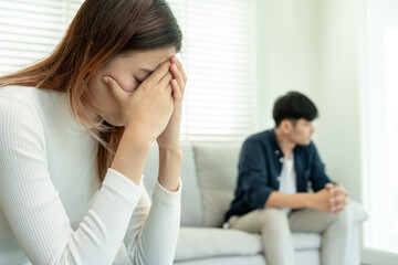 Divorce and quarrels. couples are desperate and disappointed after marriage. Husband and wife are...
