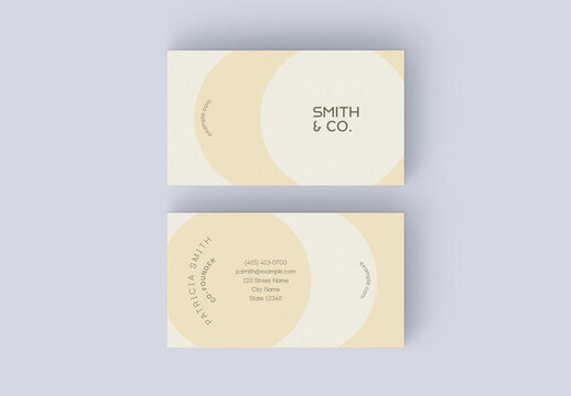 Business Card Layout with Modern Circular Elements