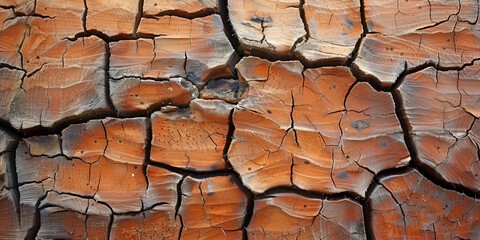 Cracked dry wood texture. Abstract background and texture for design. Image of cracked dry land, representing drought and climate change, lack of water and rain.