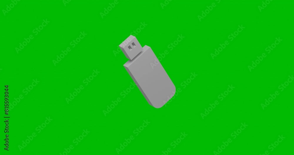 Poster animation of rotation of a white flash drive with shadow. simple and complex rotation. seamless loop
