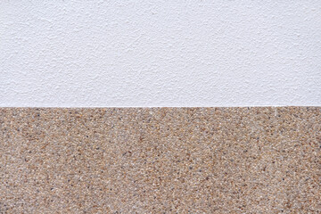 White concrete wall texture with rough seamless patterns and brown terrazzo on background