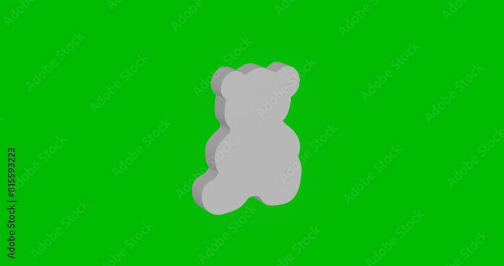 Poster animation of rotation of a white teddy bear symbol with shadow. simple and complex rotation. seamles