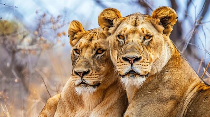 Predators love Lioness and cub in the Kruger NP South Africa : Generative AI