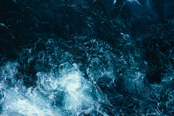 Dynamic Seascape, Turbulent Blue Ocean Waves during Storm