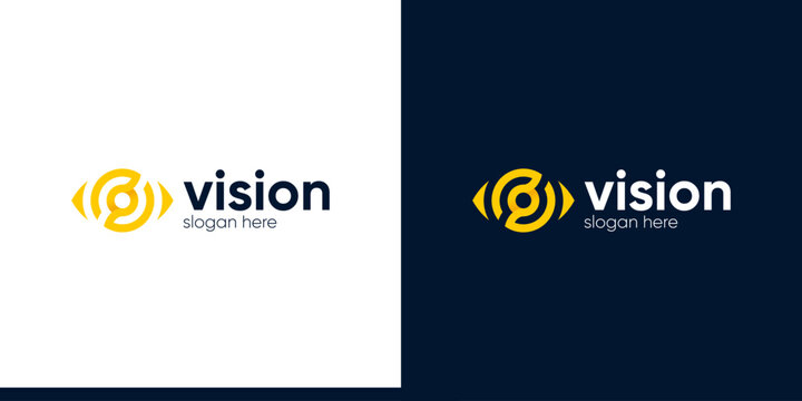 Eye tech logo design. Global vision logotype design graphic symbol icon vector.