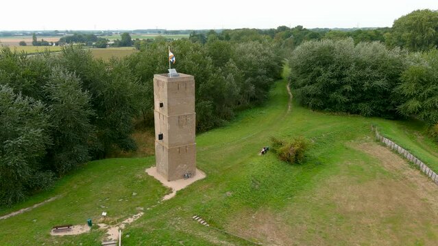 Stenen Baak lighthouse in South Holland, Netherlands.