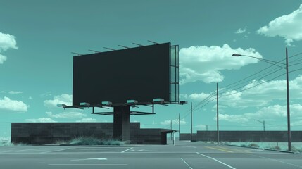 Obraz premium blank billboard (empty advertisement) Empty mockup template