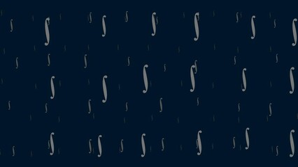 Integral symbols float horizontally from left to right. Parallax fly effect. Floating symbols are located randomly. Seamless looped 4k animation on dark blue background - Powered by Adobe