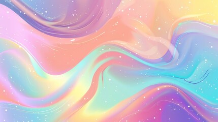 Pastel Fantasy Gradient Rainbow Background with Holographic Aesthetics