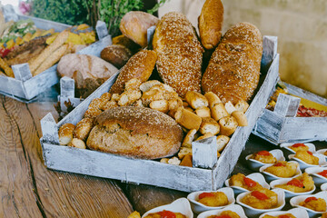 Rustic Bread Assortment - Gourmet Bakery Display