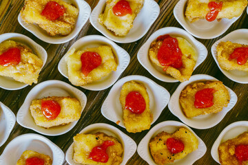 Elegant Appetizer Presentation - Fried Bites with Sauce