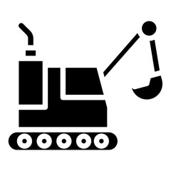 Excavator Glyph Icon Design