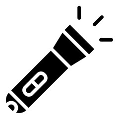 Flashlight Glyph Icon Design