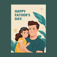 a poster for a father and daughter that says happy fathers day.