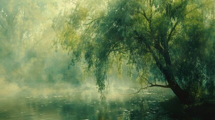 Fototapeta premium The painterly style of this digital artwork gives it an ethereal quality, like a beautiful dream