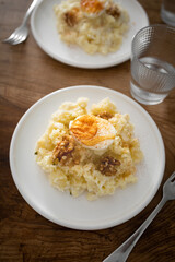 The Atascaburras o brandada is a dish typical of Spanish cuisine made with cod, potatoes, garlic, and eggs