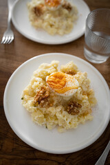 The Atascaburras o brandada is a dish typical of Spanish cuisine made with cod, potatoes, garlic, and eggs