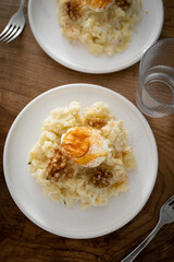The Atascaburras o brandada is a dish typical of Spanish cuisine made with cod, potatoes, garlic, and eggs