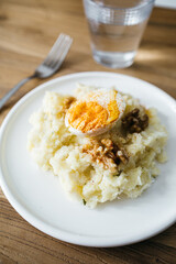 The Atascaburras o brandada is a dish typical of Spanish cuisine made with cod, potatoes, garlic, and eggs