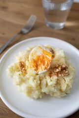 The Atascaburras o brandada is a dish typical of Spanish cuisine made with cod, potatoes, garlic, and eggs