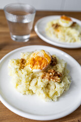 The Atascaburras o brandada is a dish typical of Spanish cuisine made with cod, potatoes, garlic, and eggs