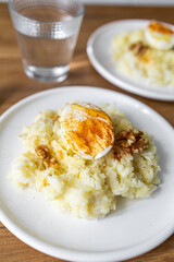 The Atascaburras o brandada is a dish typical of Spanish cuisine made with cod, potatoes, garlic, and eggs