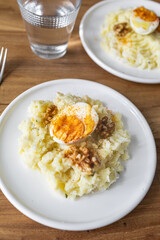 The Atascaburras o brandada is a dish typical of Spanish cuisine made with cod, potatoes, garlic, and eggs