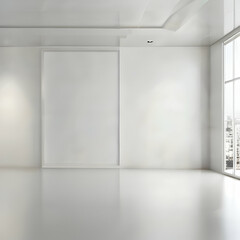 White empty canvas on an empty room for graphic design 