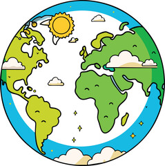 earth cartoon icon
