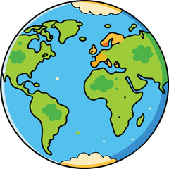 earth cartoon icon