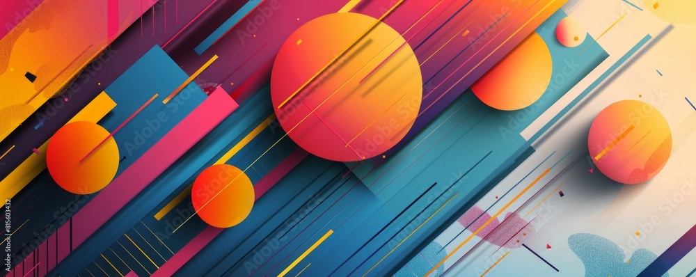Poster abstract background with geometric shapes and bright colors.. simple illustration