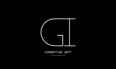 GI, IG, G, I abstract letters logo monogram