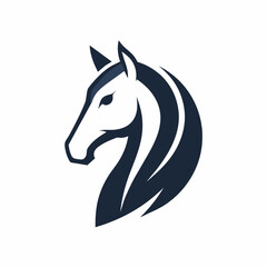 horse's head logo design vector art silhouette illustration