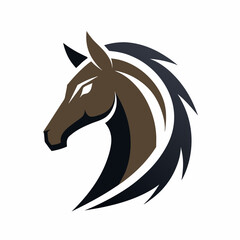 horse's head logo design vector art silhouette illustration