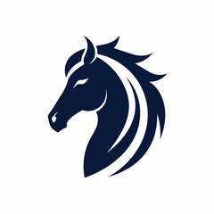 minimalist horse's head logo design vector art silhouette illustration