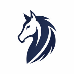 horse head silhouette vector art logo design