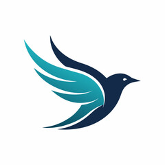 dove silhouette bird logo vector art illustration design