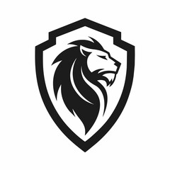 Animal logo Lion shield logo design vector art illustration