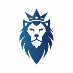 Obraz premium Minimalist Royal king lion crown logo design vector art illustration