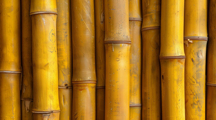 Bamboo stands tightly in a row, background
