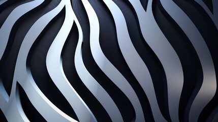 Abstract elegant background with wavy black and white stripes