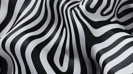 Fototapeta na wymiar Abstract wavy 3D background with stripes like a zebra