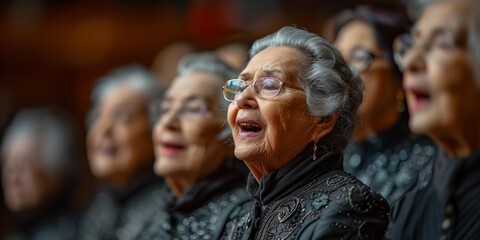 A choir of talented women delivers a powerful performance at a religious event.