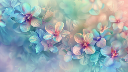Multicolored spring background with flowers