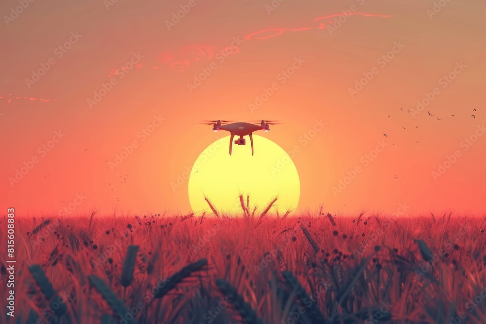 Poster difficult terrain in vineyard fields challenges drone operations for pesticide application, pushing 