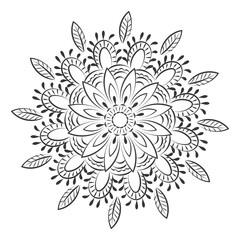 Mandala the swirls for printable coloring page or use as poster, card, flyer or T Shirt