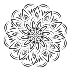 Mandala the swirls for printable coloring page or use as poster, card, flyer or T Shirt