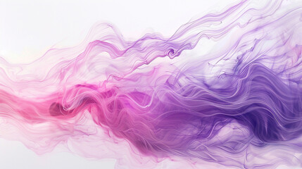 Soft, flowing waves of pink and purple, creating a dreamy and ethereal abstract background on a white canvas.