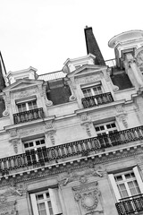 Paris Classic Haussmann Building Facade. Parisian Architecture Cityscape.